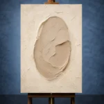Sculptural Clay Oval Minimalist Wall Art Canvas Print - Image 2