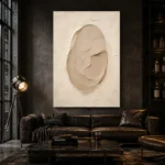 Sculptural Clay Oval Minimalist Wall Art Canvas Print - Image 4