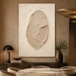 Sculptural Clay Oval Minimalist Wall Art Canvas Print - Image 5