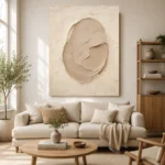 Sculptural Clay Oval Minimalist Wall Art Canvas Print - Image 7