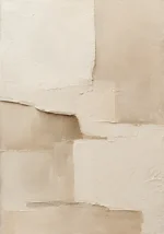 Asymmetrical Cream Blocks Minimalist Wall Art Canvas Print