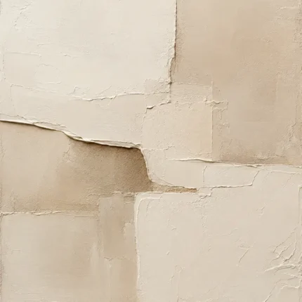 Asymmetrical Cream Blocks Minimalist Wall Art Canvas Print