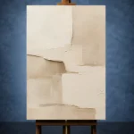 Asymmetrical Cream Blocks Minimalist Wall Art Canvas Print - Image 2