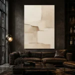 Asymmetrical Cream Blocks Minimalist Wall Art Canvas Print - Image 4