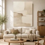 Asymmetrical Cream Blocks Minimalist Wall Art Canvas Print - Image 7