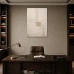 Linen Striation Minimalist Wall Art Canvas Print displayed in a contemporary gallery-inspired room