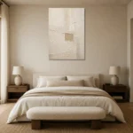 Linen Striation Minimalist Wall Art Canvas Print showcased in an elegant minimalist interior