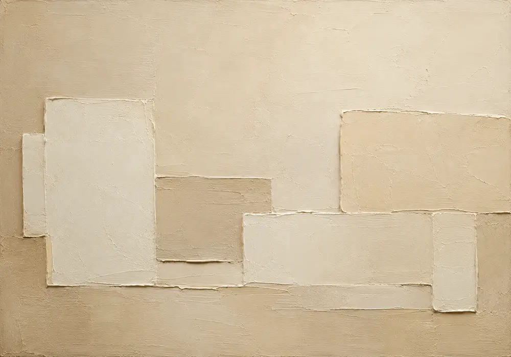 Warm Neutral Rectangles Minimalist Wall Art Canvas Print