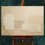 Warm Neutral Rectangles Minimalist Wall Art Canvas Print - Image 2