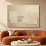 Warm Neutral Rectangles Minimalist Wall Art Canvas Print - Image 3