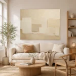 Warm Neutral Rectangles Minimalist Wall Art Canvas Print - Image 7