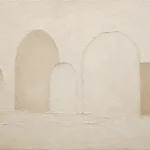 Soft Ivory Arches Minimalist Wall Art Canvas Print