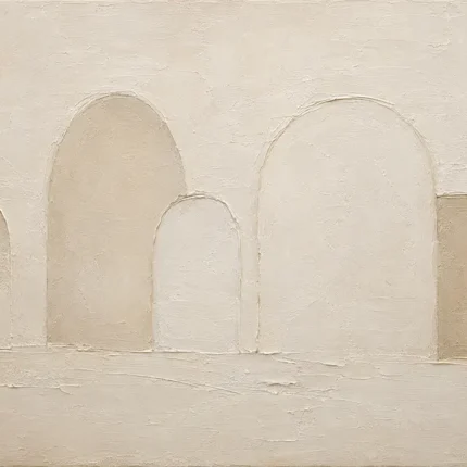 Soft Ivory Arches Minimalist Wall Art Canvas Print