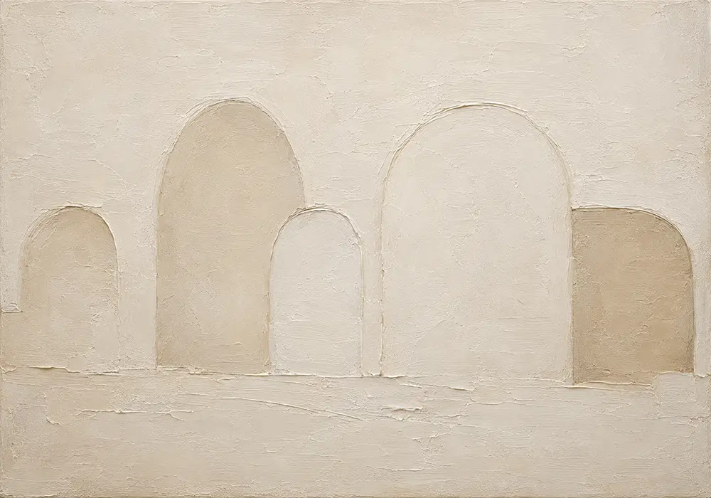 Soft Ivory Arches Minimalist Wall Art Canvas Print