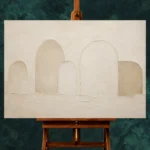 Soft Ivory Arches Minimalist Wall Art Canvas Print - Image 2