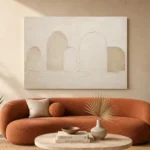Soft Ivory Arches Minimalist Wall Art Canvas Print - Image 3