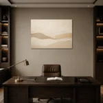 Soft Clay Dunes Minimalist Wall Art Canvas Print displayed in a contemporary gallery-inspired room