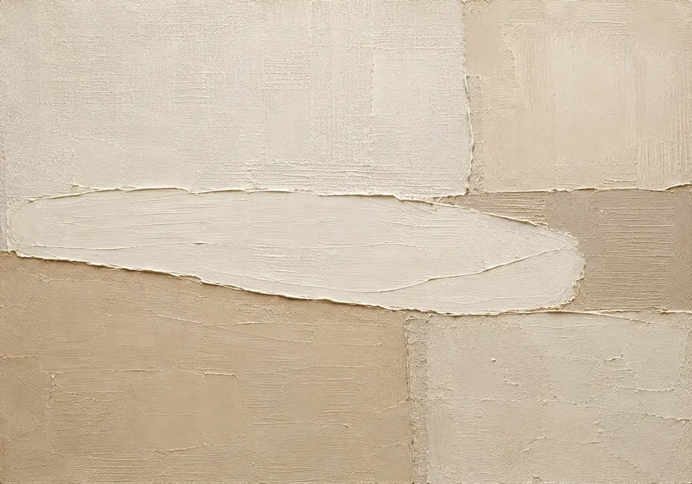 Elongated Ivory Balance Minimalist Wall Art Canvas Print