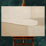 Elongated Ivory Balance Minimalist Wall Art Canvas Print - Image 2