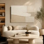 Elongated Ivory Balance Minimalist Wall Art Canvas Print - Image 6
