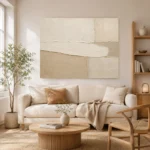 Elongated Ivory Balance Minimalist Wall Art Canvas Print - Image 7