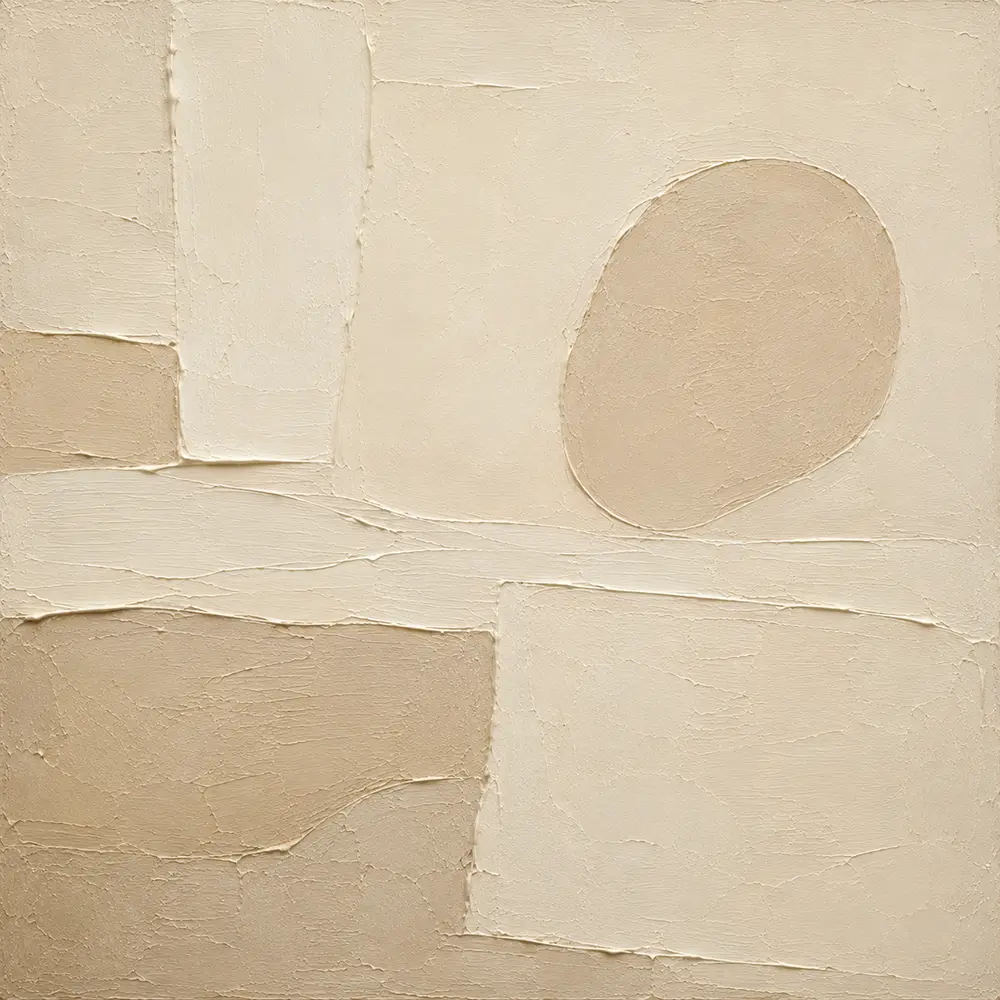 Rounded Beige Form Minimalist Wall Art Canvas Print