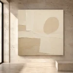 Rounded Beige Form Minimalist Wall Art Canvas Print - Image 3
