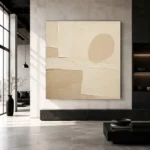 Rounded Beige Form Minimalist Wall Art Canvas Print - Image 5