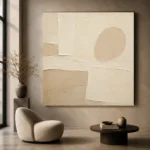 Rounded Beige Form Minimalist Wall Art Canvas Print - Image 6