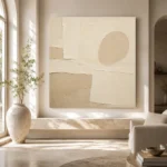 Rounded Beige Form Minimalist Wall Art Canvas Print - Image 8