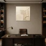 Limestone Relief Minimalist Wall Art Canvas Print displayed in a contemporary gallery-inspired room