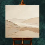 Warm Linen Dunes Minimalist Wall Art Canvas Print - Image 2