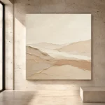 Warm Linen Dunes Minimalist Wall Art Canvas Print - Image 3