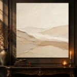 Warm Linen Dunes Minimalist Wall Art Canvas Print - Image 4