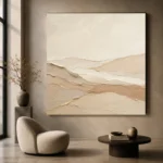 Warm Linen Dunes Minimalist Wall Art Canvas Print - Image 6