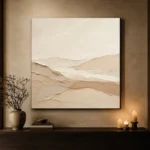 Warm Linen Dunes Minimalist Wall Art Canvas Print - Image 7