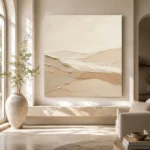 Warm Linen Dunes Minimalist Wall Art Canvas Print - Image 8