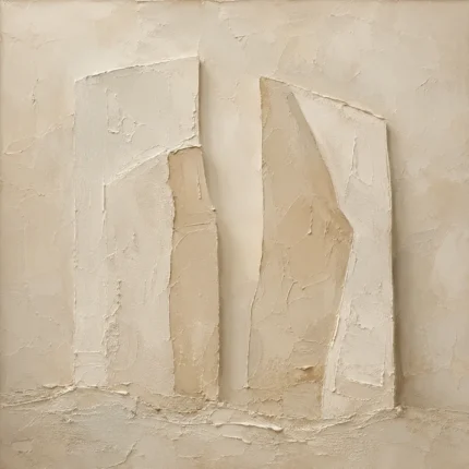 Monolithic Beige Forms Minimalist Wall Art Canvas Print