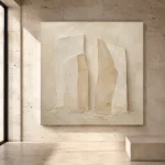 Monolithic Beige Forms Minimalist Wall Art Canvas Print - Image 3