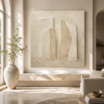 Monolithic Beige Forms Minimalist Wall Art Canvas Print - Image 8