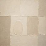 Cream Oval Grid Minimalist Wall Art Canvas Print