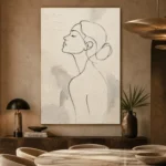 Ivory Female Profile Minimalist Wall Art Canvas Print - Image 5