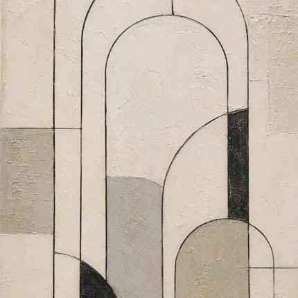 Ivory Architectural Minimalist Wall Art Canvas Print