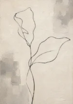 Ivory Botanical Minimalist Wall Art Canvas Print