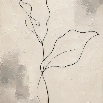 Ivory Botanical Minimalist Wall Art Canvas Print