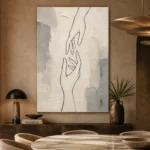 Ivory Hand Line Minimalist Wall Art Canvas Print - Image 5