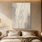 Ivory Hand Line Minimalist Wall Art Canvas Print - Image 6