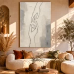 Ivory Hand Line Minimalist Wall Art Canvas Print - Image 8