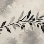 Ivory Olive Branch Minimalist Wall Art Canvas Print