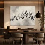 Ivory Olive Branch Minimalist Wall Art Canvas Print - Image 4